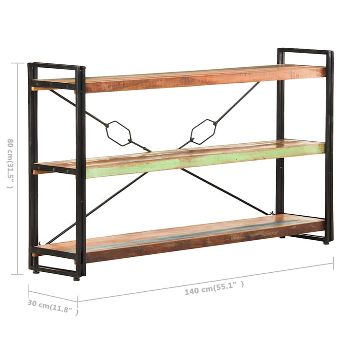 Bibliotecă cu 3 rafturi, 140x30x80 cm, lemn masiv reciclat - WALTI WALTI