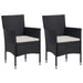 Set mobilier grădină, 3 piese, negru, poliratan și lemn acacia - WALTI WALTI