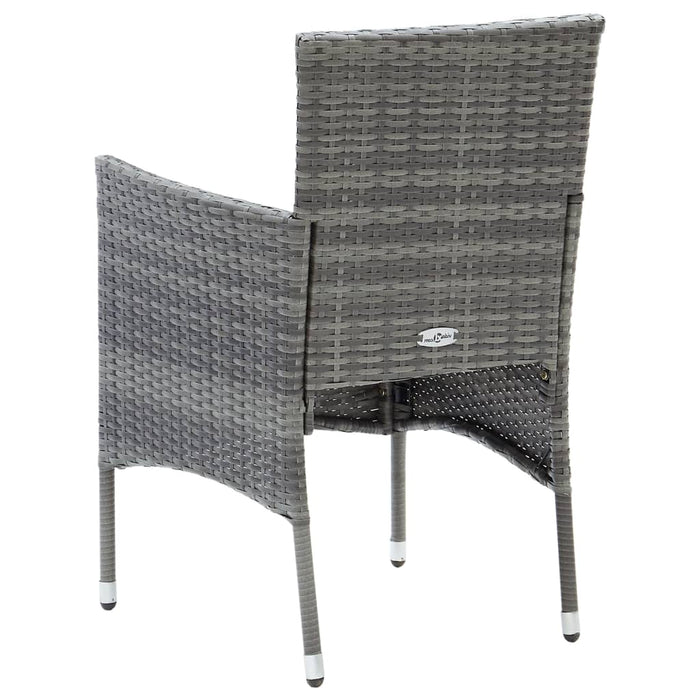 Set mobilier de exterior, 5 piese, gri, poliratan și sticlă WALTI