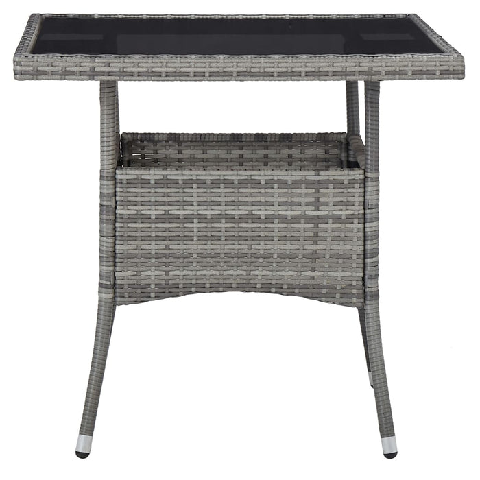 Set mobilier de exterior, 5 piese, gri, poliratan și sticlă WALTI