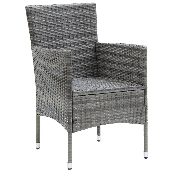 Set mobilier de exterior, 5 piese, gri, poliratan și sticlă WALTI