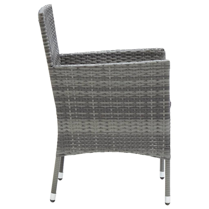 Set mobilier de exterior, 5 piese, gri, poliratan și sticlă WALTI