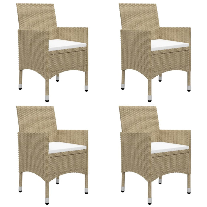 Set mobilier de grădină, 5 piese, bej, poliratan și sticlă - WALTI WALTI