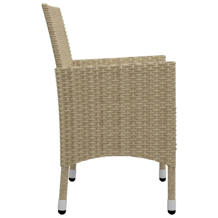 Set mobilier de grădină, 5 piese, bej, poliratan și sticlă - WALTI WALTI