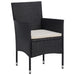 Set mobilier grădină, 5 piese, negru, poliratan, lemn acacia - WALTI WALTI