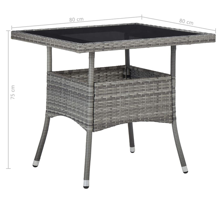 Set mobilier grădină, 5 piese, gri, poliratan, lemn acacia WALTI