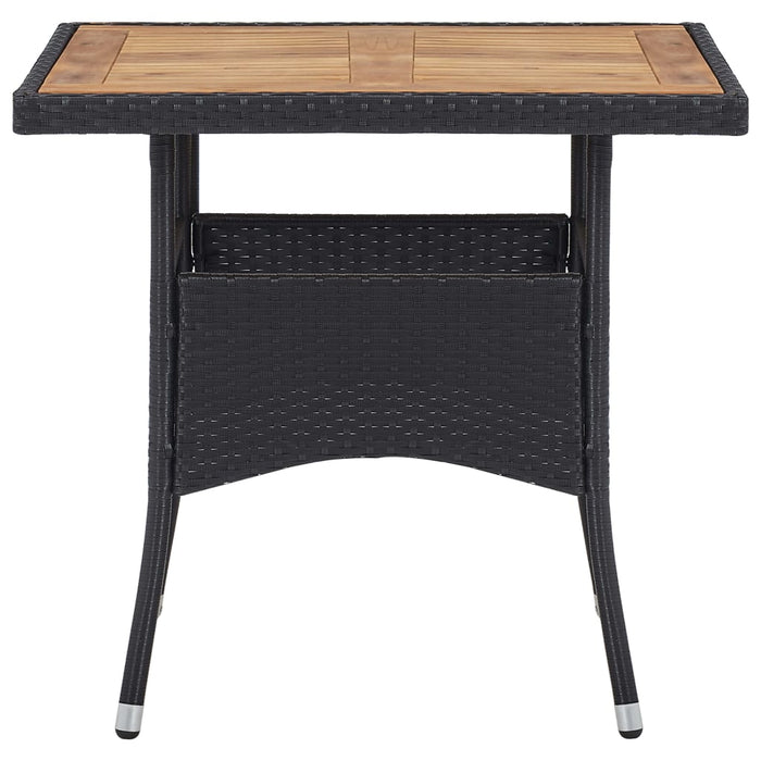 Set mobilier grădină, 5 piese, negru, poliratan, lemn acacia - WALTI WALTI