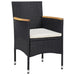 Set mobilier grădină, 5 piese, negru, poliratan, lemn acacia - WALTI WALTI