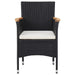 Set mobilier grădină, 5 piese, negru, poliratan, lemn acacia - WALTI WALTI