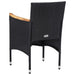 Set mobilier grădină, 5 piese, negru, poliratan, lemn acacia - WALTI WALTI