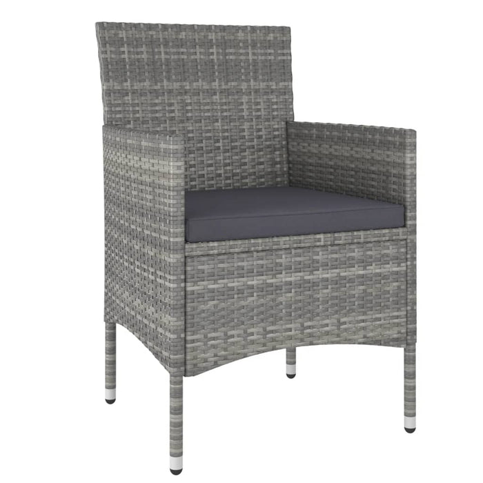 Set mobilier grădină, 5 piese, gri, poliratan/sticlă tratată - WALTI WALTI