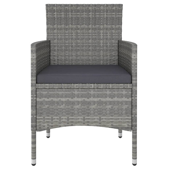 Set mobilier grădină, 5 piese, gri, poliratan/sticlă tratată - WALTI WALTI