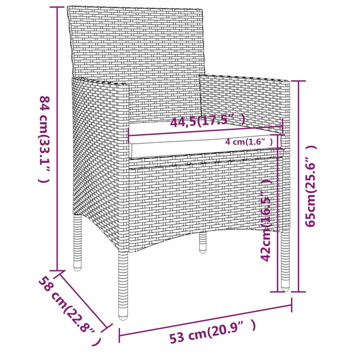 Set mobilier de grădină, 5 piese, poliratan WALTI