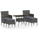 Set mobilier grădină, 5 piese, gri, poliratan/sticlă tratată - WALTI WALTI