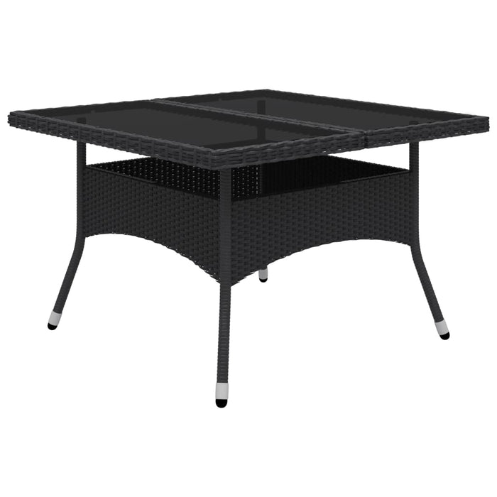 Set mobilier grădină, 9 piese, negru, poliratan, lemn acacia WALTI