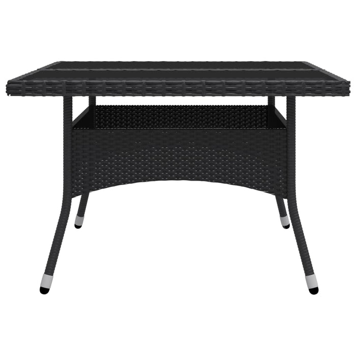 Set mobilier grădină, 9 piese, negru, poliratan, lemn acacia WALTI