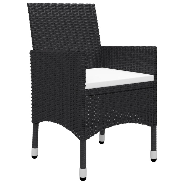 Set mobilier grădină, 9 piese, negru, poliratan, lemn acacia WALTI