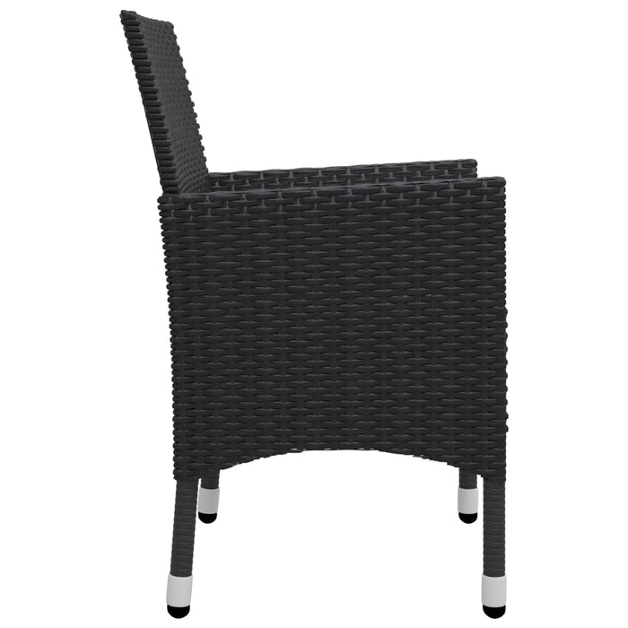 Set mobilier grădină, 9 piese, negru, poliratan, lemn acacia WALTI