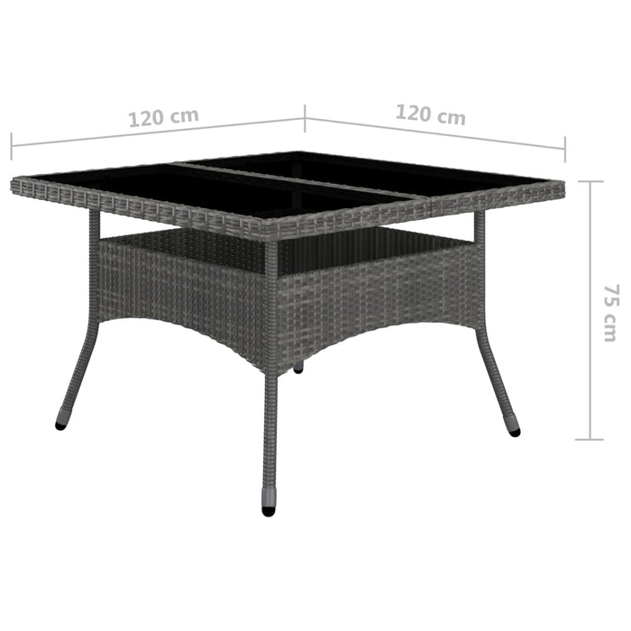 Set mobilier grădină, 9 piese, gri, poliratan, lemn acacia WALTI