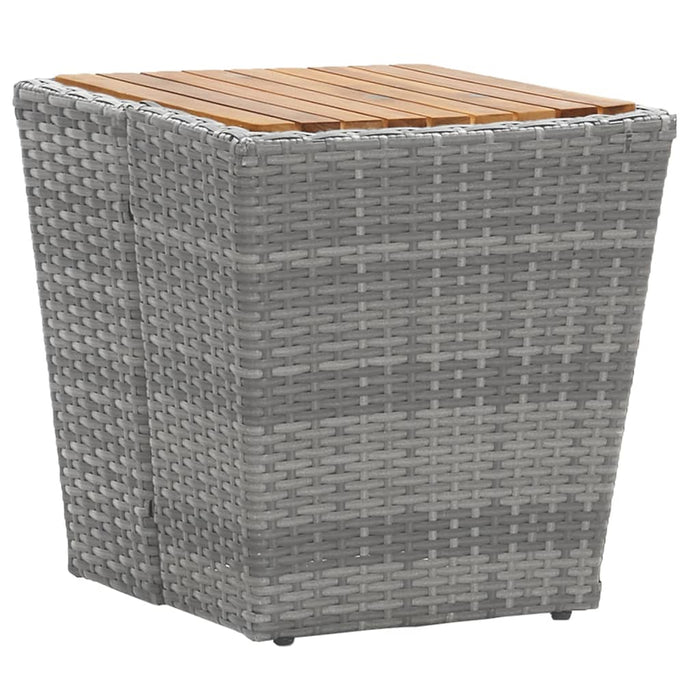 Set mobilier grădină, 5 piese, gri, poliratan și lemn acacia WALTI