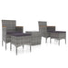 Set mobilier bistro grădină 5 piese gri, poliratan și sticlă - WALTI WALTI