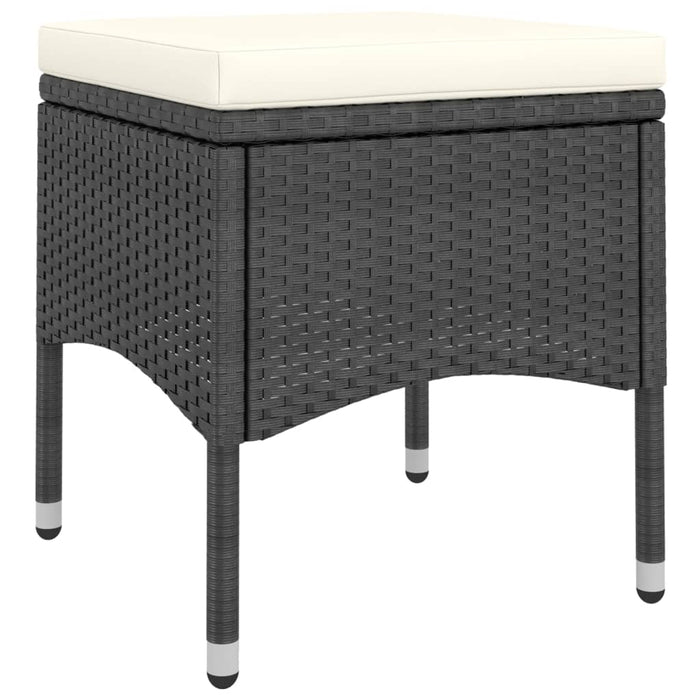 Set mobilier bistro grădină 5 piese negru poliratan/lemn acacia WALTI