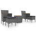Set mobilier bistro grădină 5 piese gri poliratan/lemn acacia - WALTI WALTI