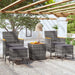 Set mobilier bistro grădină 5 piese gri poliratan/lemn acacia - WALTI WALTI