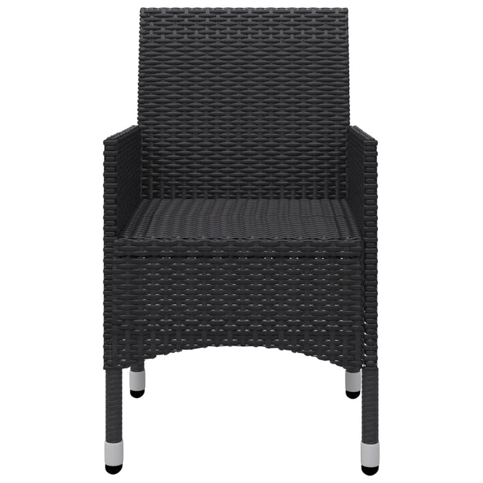 Set mobilier bistro grădină 3 piese, negru, poliratan și sticlă WALTI