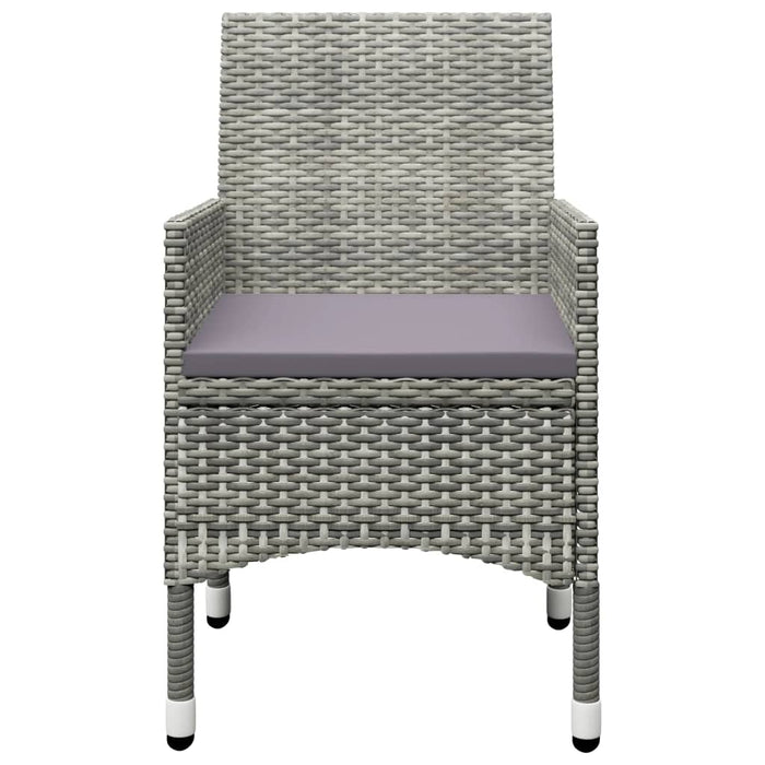 Set mobilier bistro grădină, 3 piese, gri, poliratan și sticlă WALTI