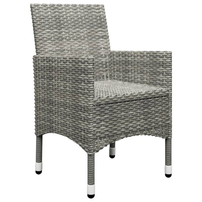 Set mobilier bistro grădină, 3 piese, gri, poliratan și sticlă WALTI