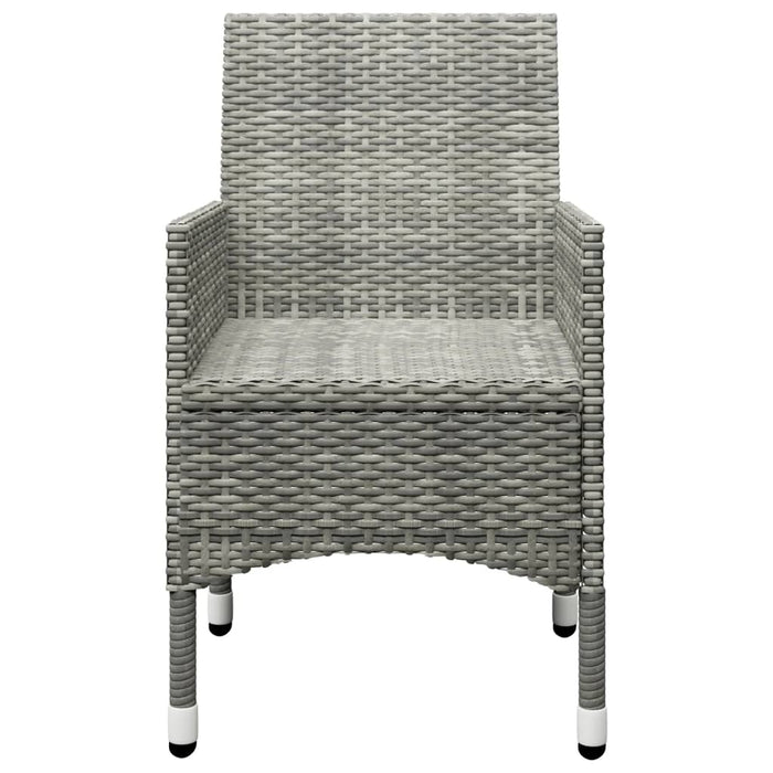Set mobilier bistro grădină, 3 piese, gri, poliratan și sticlă WALTI