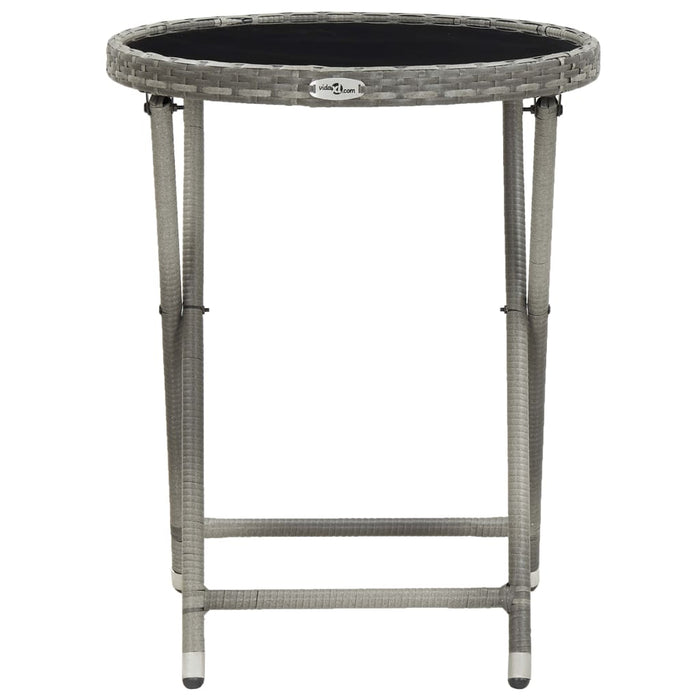 Set mobilier bistro grădină, 3 piese, gri, poliratan și sticlă WALTI