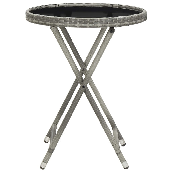 Set mobilier bistro grădină, 3 piese, gri, poliratan și sticlă WALTI