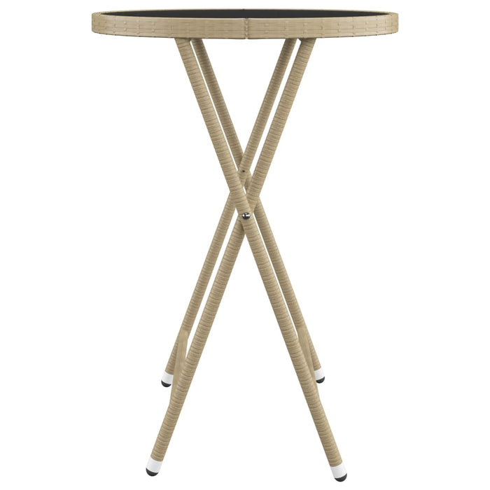 Set mobilier bistro, 3 piese, bej, poliratan/sticlă securizată - WALTI WALTI