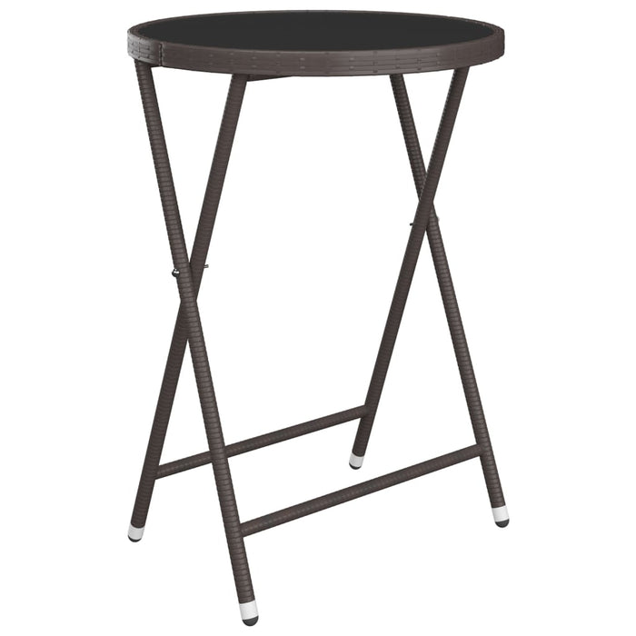 Set mobilier bistro, 3 piese, maro, poliratan/sticlă securizată WALTI
