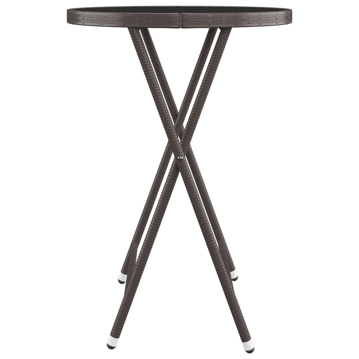 Set mobilier bistro, 3 piese, maro, poliratan/sticlă securizată WALTI