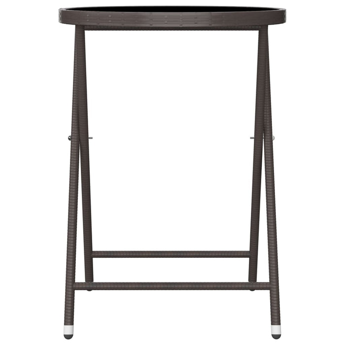 Set mobilier bistro, 3 piese, maro, poliratan/sticlă securizată WALTI