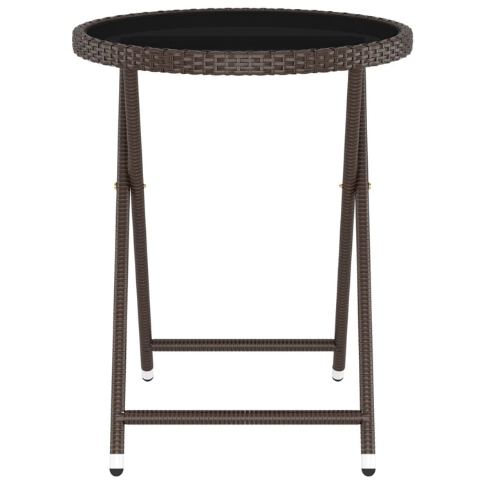 Set mobilier bistro, 3 piese, maro, poliratan/sticlă securizată WALTI