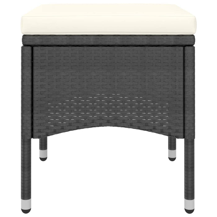 Set mobilier bistro grădină 5 piese, negru, poliratan și sticlă WALTI