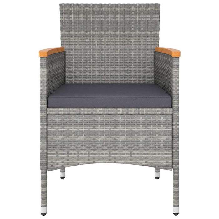 Set mobilier grădină, 5 piese, gri, poliratan și lemn acacia WALTI