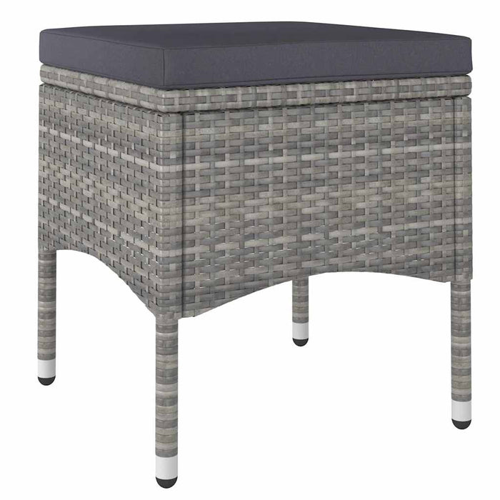 Set mobilier grădină, 5 piese, gri, poliratan și lemn acacia WALTI