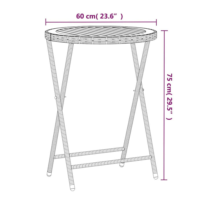 Set mobilier grădină, 5 piese, gri, poliratan și lemn acacia WALTI