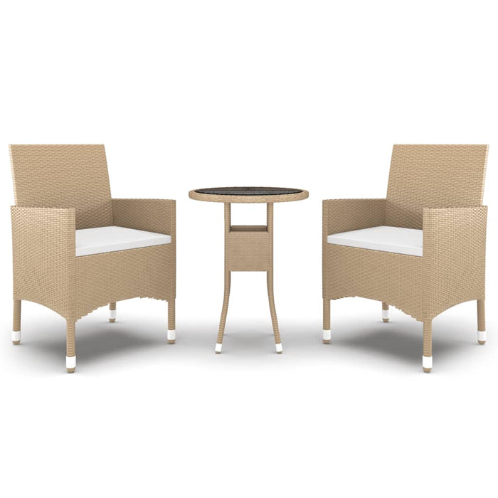 Set mobilier de grădină, 3 piese, bej, poliratan - WALTI WALTI