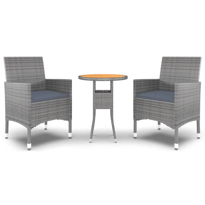 Set mobilier de grădină, 3 piese, gri, poliratan - WALTI WALTI