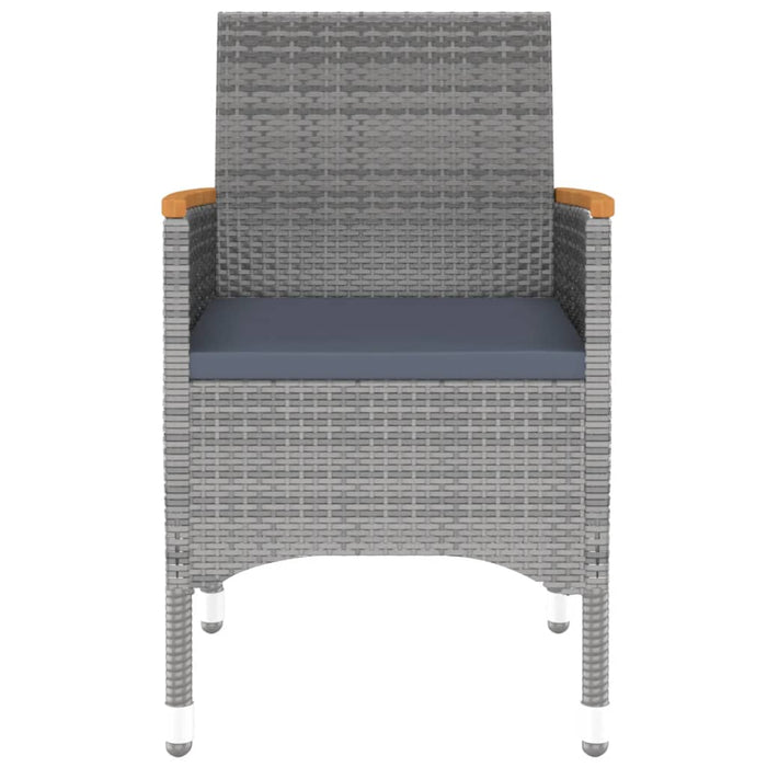 Set mobilier de grădină, 3 piese, gri, poliratan WALTI