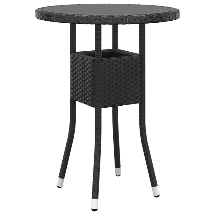 Set mobilier de grădină, 5 piese, negru, poliratan WALTI