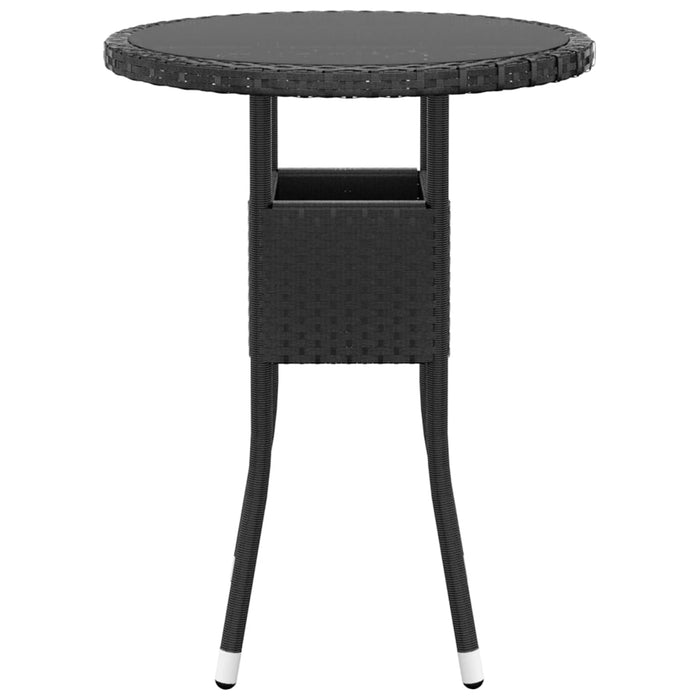 Set mobilier de grădină, 5 piese, negru, poliratan WALTI