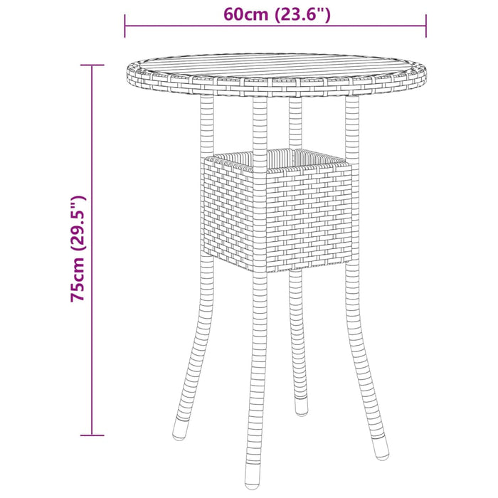 Set mobilier de grădină, 5 piese, negru, poliratan WALTI