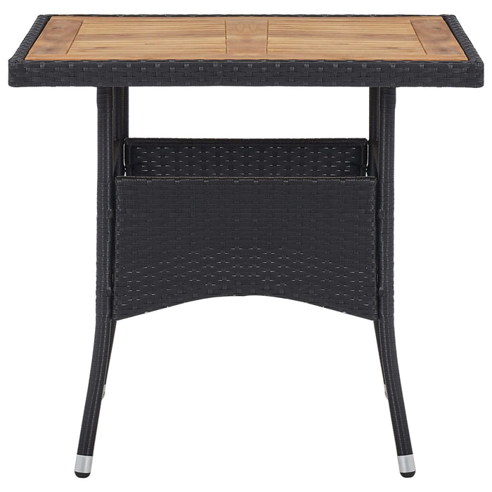 Set mobilier grădină, 3 piese, negru, poliratan și lemn acacia WALTI